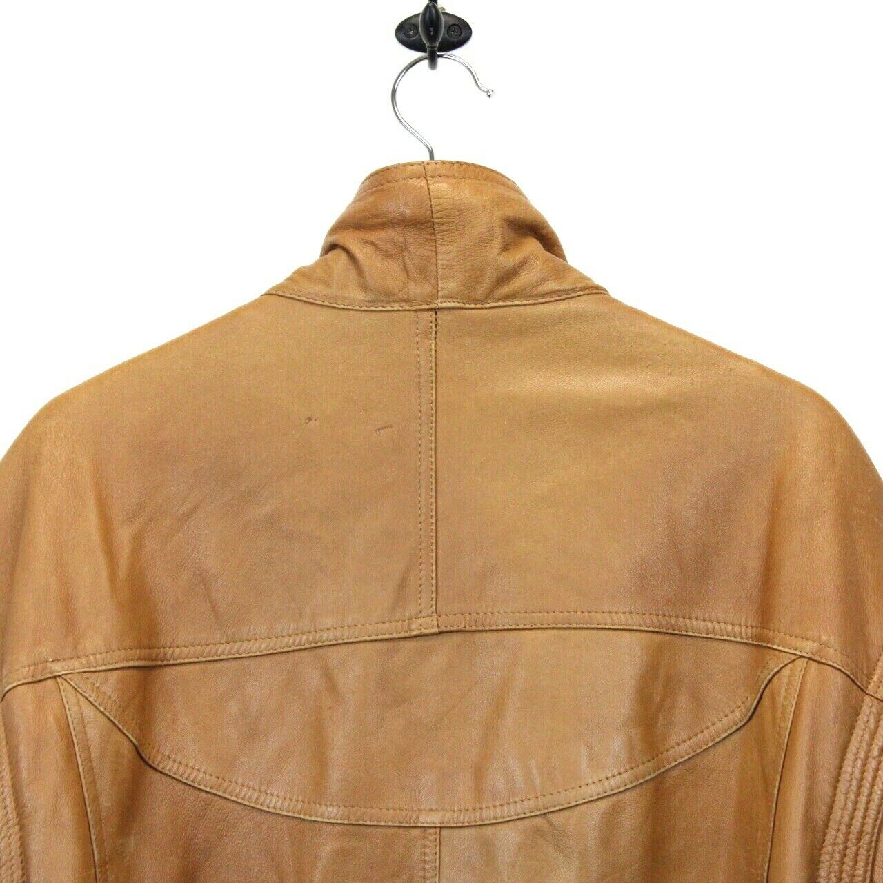 90s Leather Aviator Jacket Tan | XL