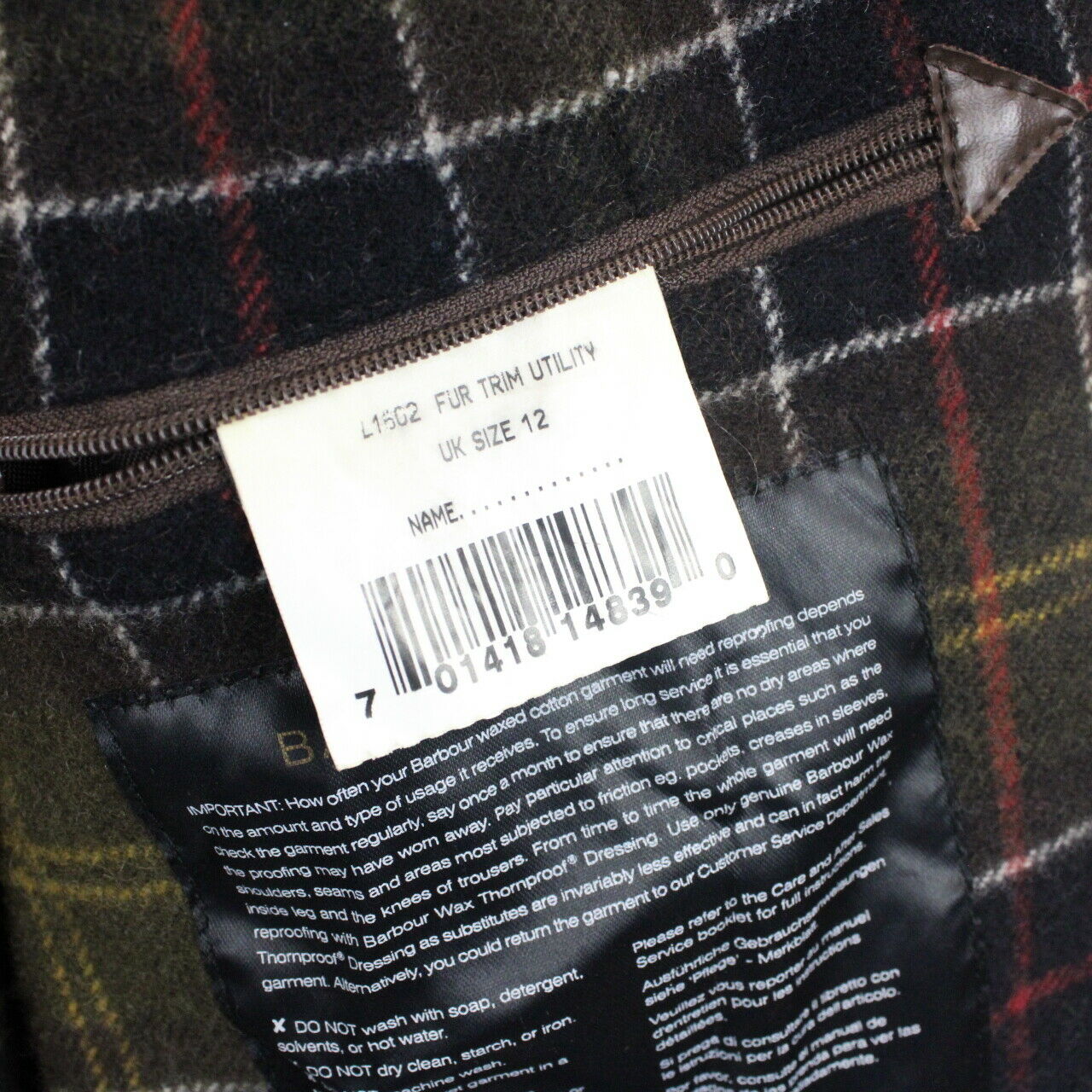 Womens BARBOUR Utility Waxed Jacket Brown | Medium