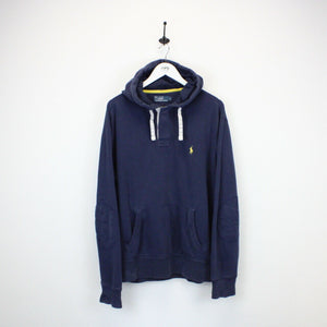 RALPH LAUREN Hoodie Navy Blue | Large