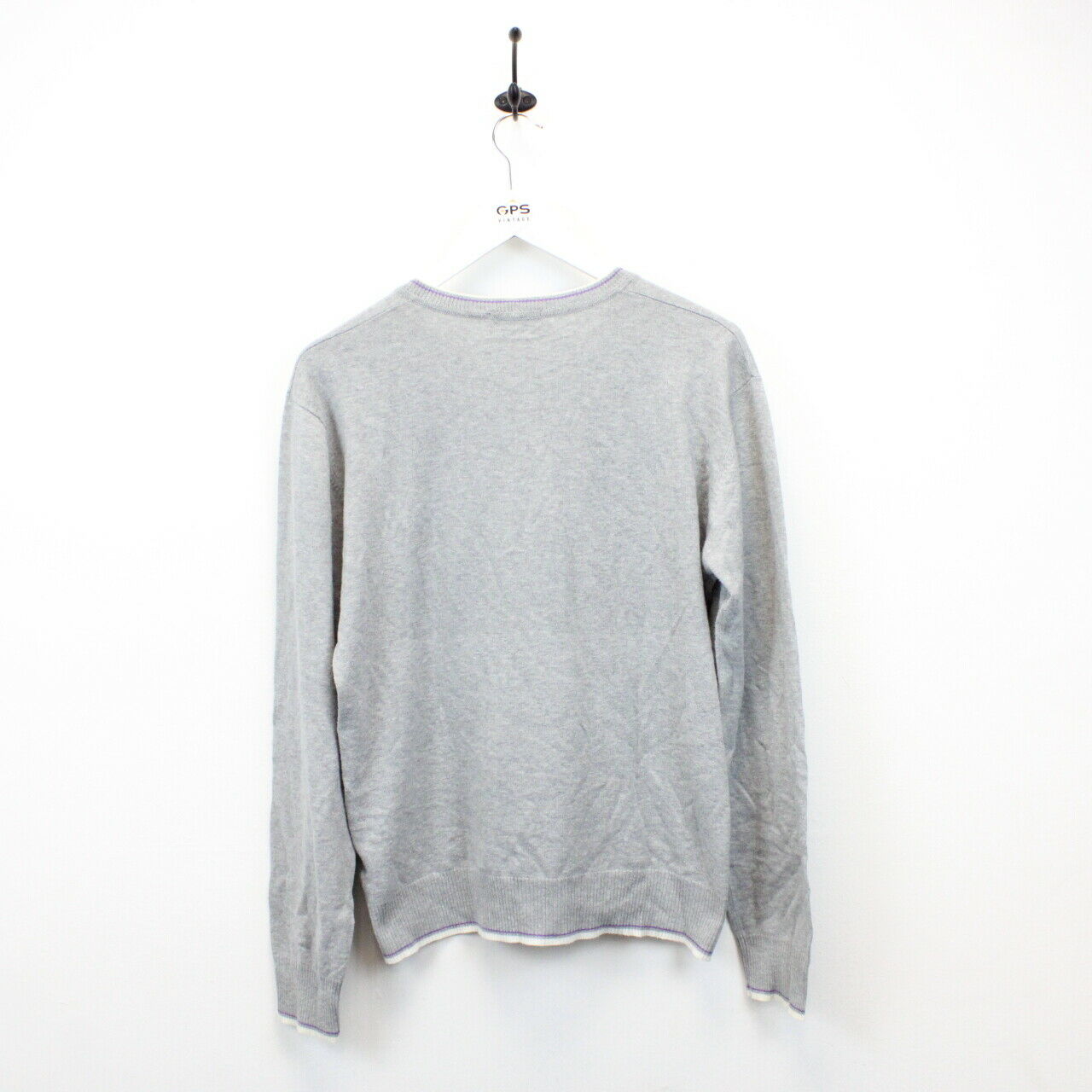 FRED PERRY 90s Knit Sweatshirt Grey | Medium