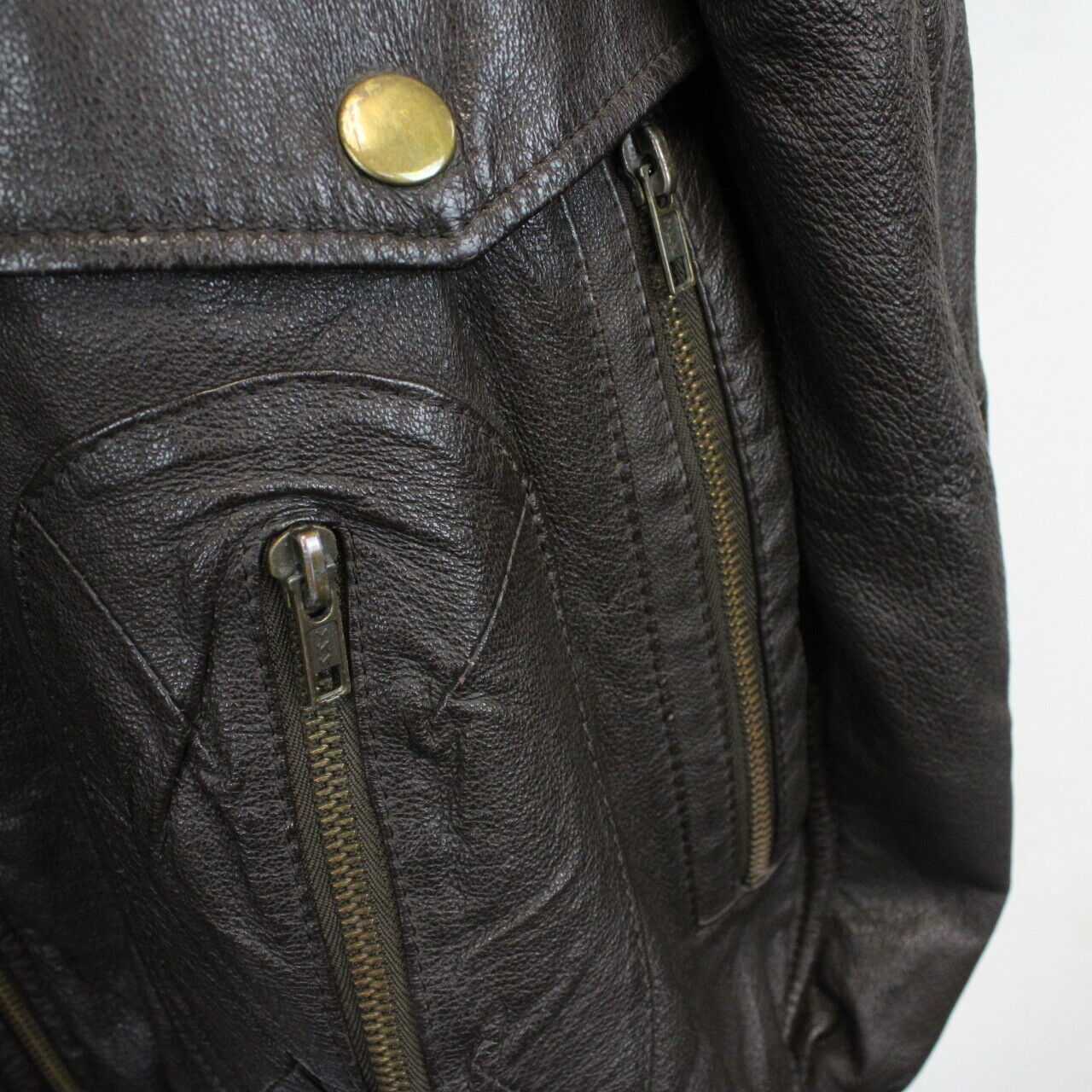 90s Leather Aviator Jacket Brown | XL
