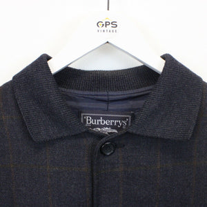 BURBERRYS 90s Mac Coat Navy Blue | Large