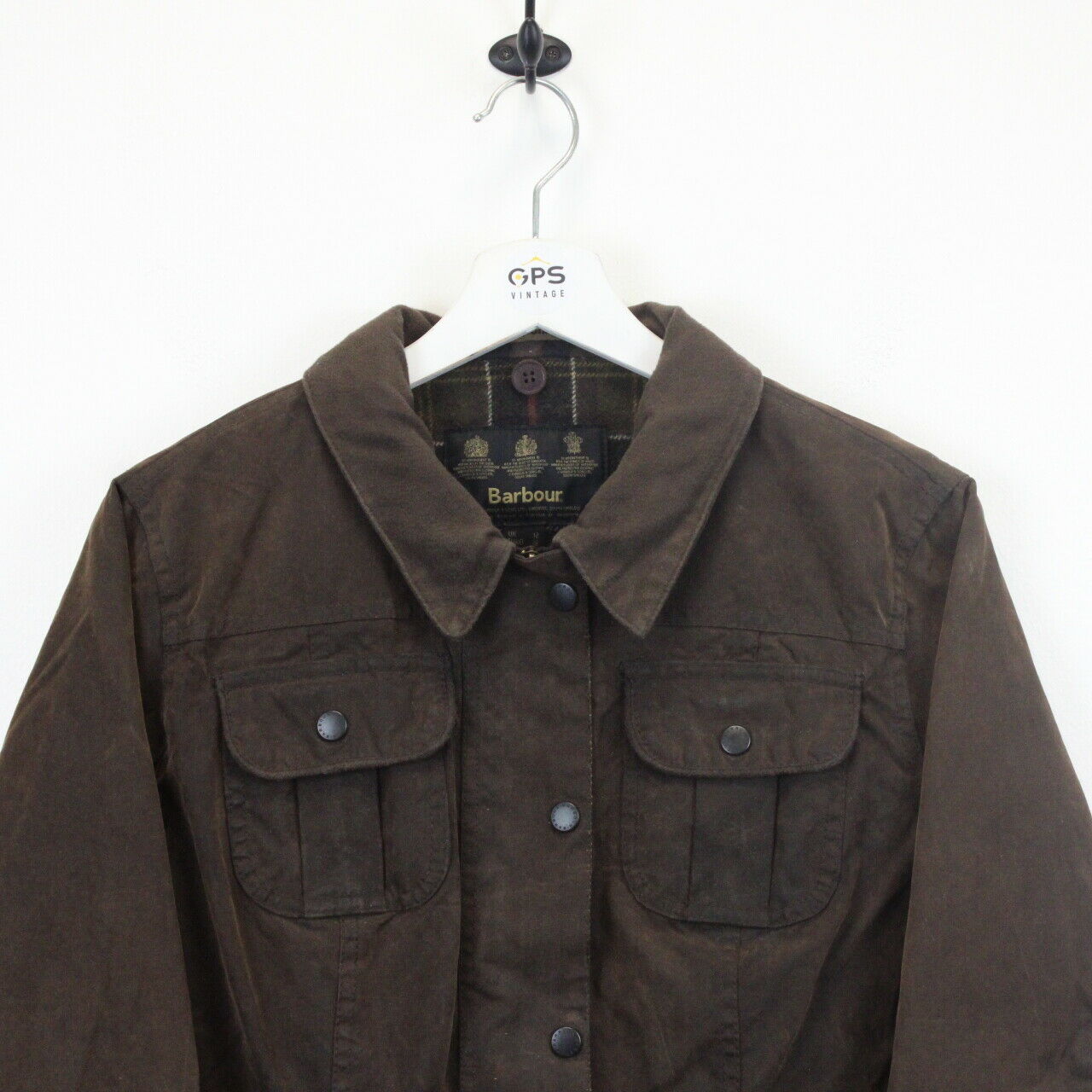 Womens BARBOUR Utility Waxed Jacket Brown | Medium