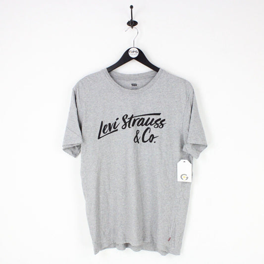 Mens LEVIS STRAUSS T-Shirt Grey | Medium