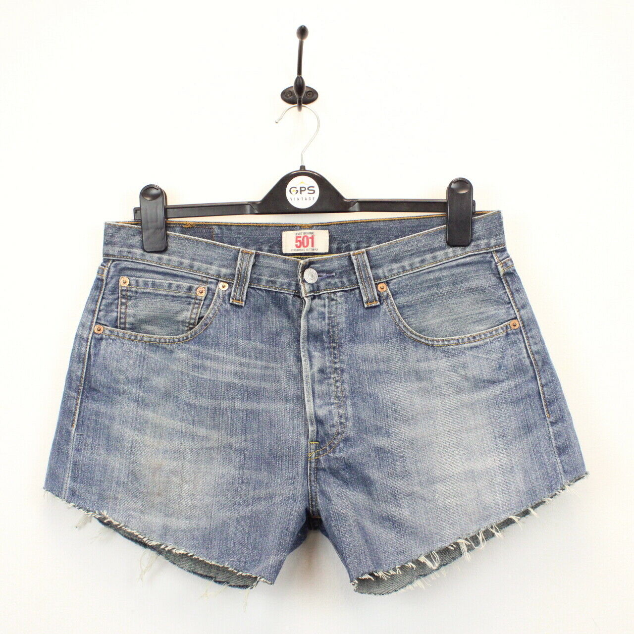Womens LEVIS 501 Shorts Mid Blue | W33