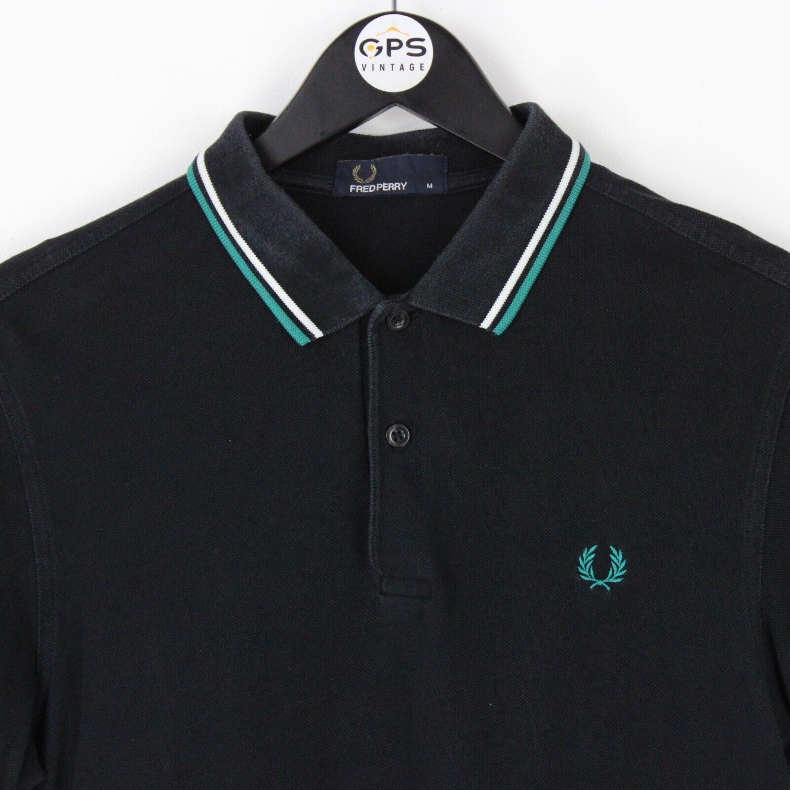 Mens FRED PERRY Polo Shirt Black | Medium