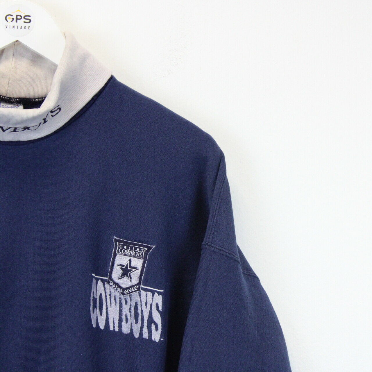 NFL 90s Dallas COWBOYS Sweatshirt Navy Blue | Medium