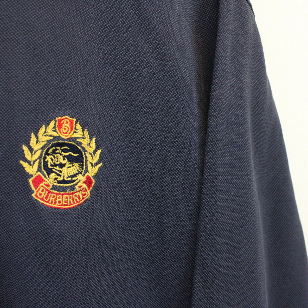 BURBERRYS 90s Polo Shirt Navy Blue | Medium