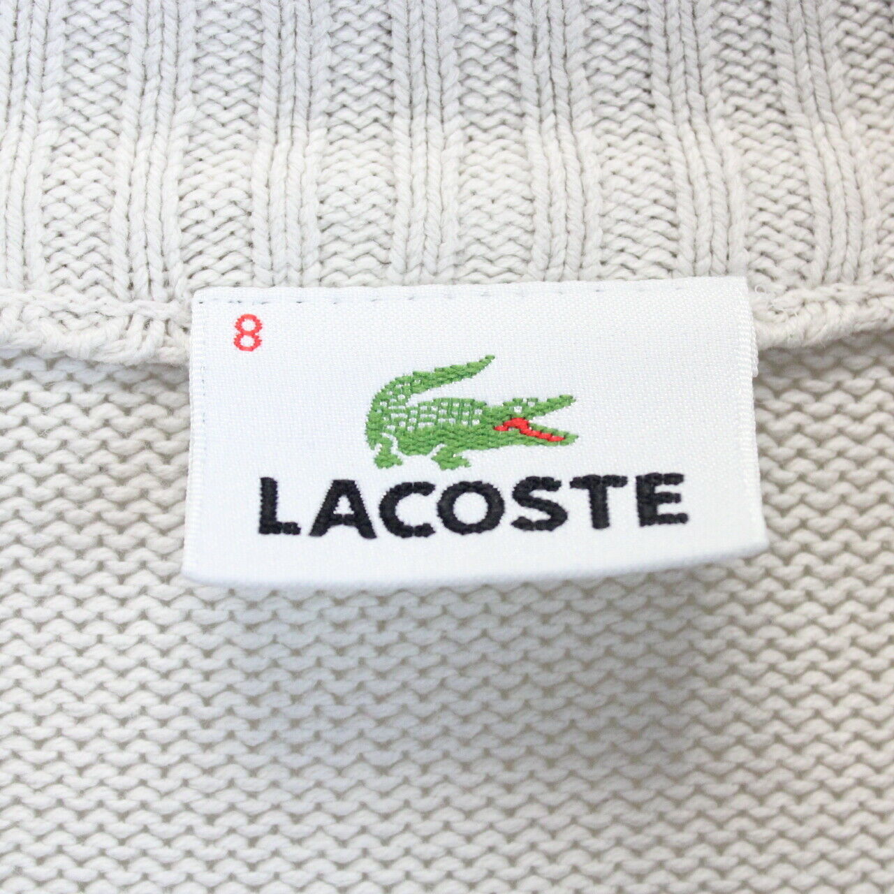 LACOSTE 1/4 Zip Knit Sweatshirt Beige | XXL