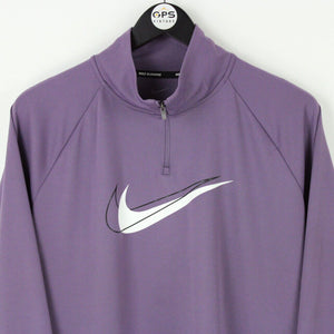 Womens NIKE 1/4 Zip Sweatshirt Purple | Large