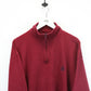 CHAPS 1/4 Zip Knit Sweatshirt Red | XL