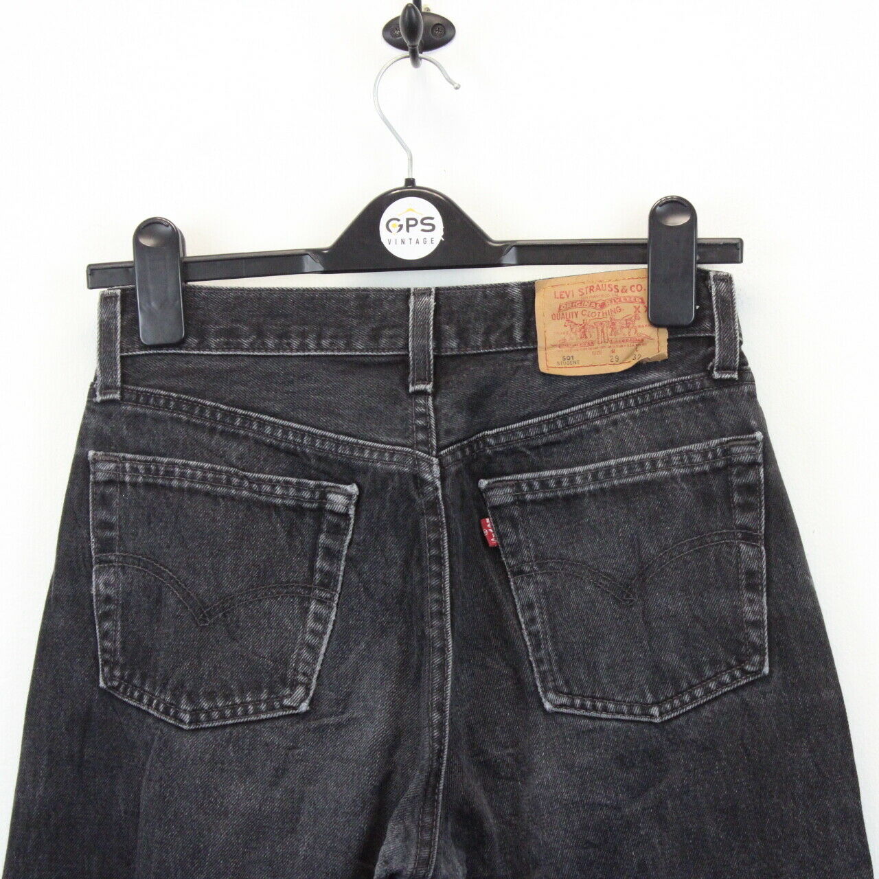 Womens LEVIS 501 Student Jeans Black Charcoal | W29 L32