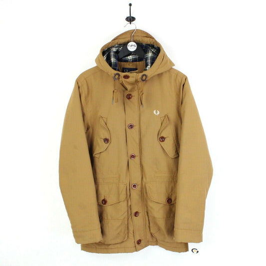 Mens FRED PERRY Parka Jacket Tan | XS