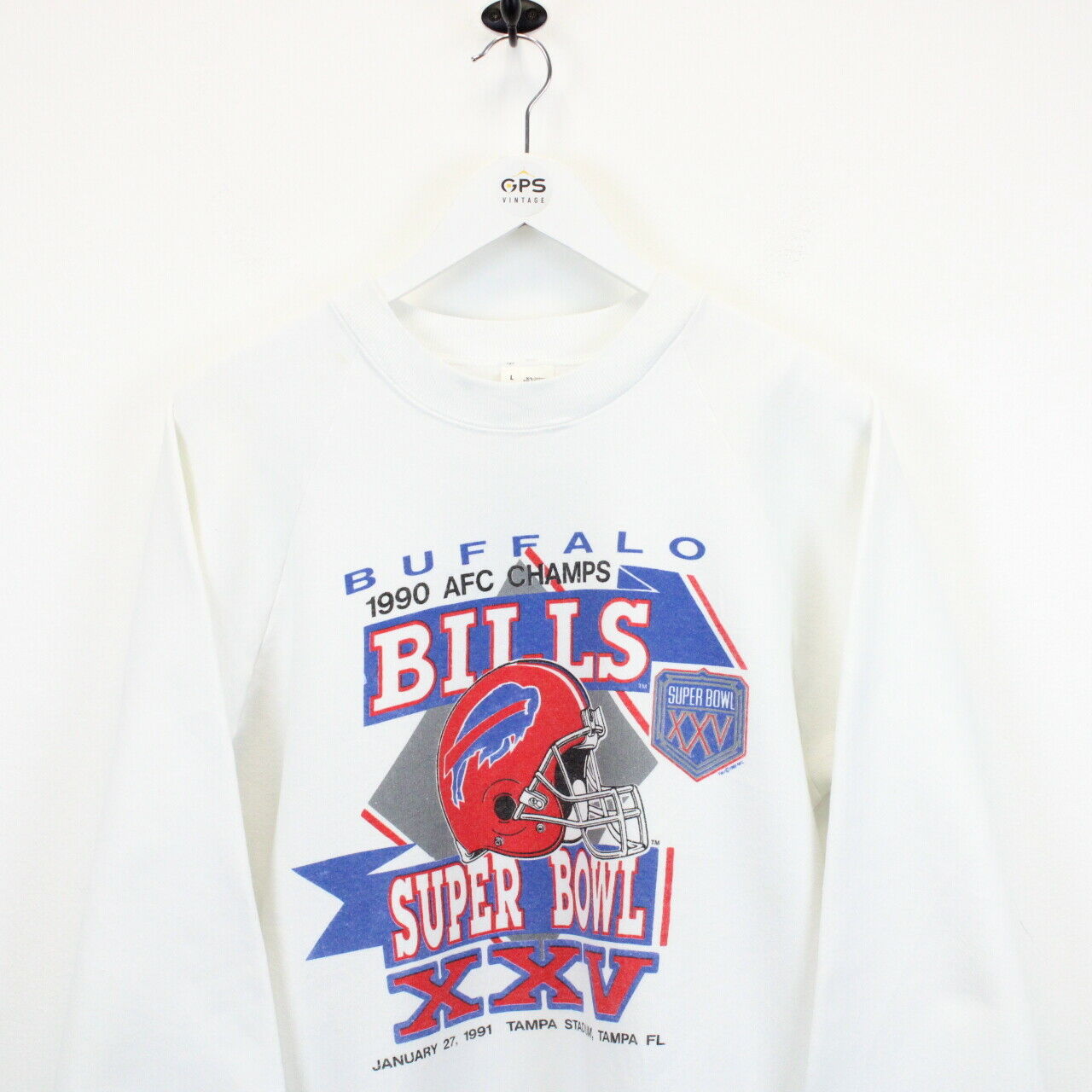 NFL 90s Buffalo BILLS Sweatshirt White | Medium