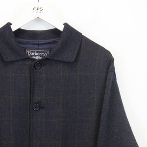 BURBERRYS 90s Mac Coat Navy Blue | Large
