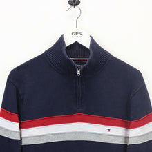 Load image into Gallery viewer, TOMMY HILFIGER 00s 1/4 Zip Knit Sweatshirt Navy Blue | Medium
