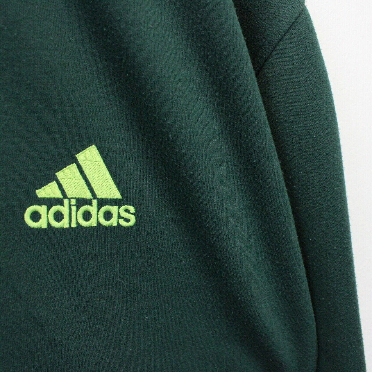ADIDAS 90s 1/4 Zip Sweatshirt Green | Large
