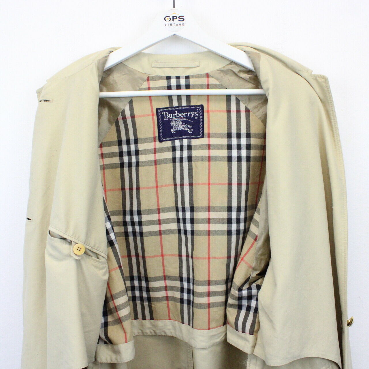 Womens BURBERRYS 90s Mac Trench Coat Beige | Large