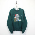 90s Christmas Sweatshirt Green | Medium