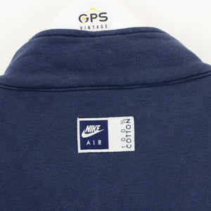 NIKE AIR 90s 1/4 Zip Sweatshirt Navy Blue | Large