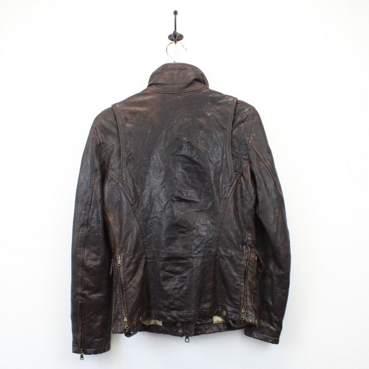 Womens BLAUER Leather Jacket Brown | Medium