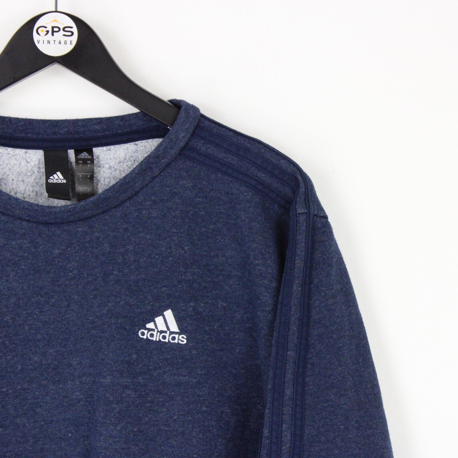 Mens ADIDAS Sweatshirt Navy Blue | Large