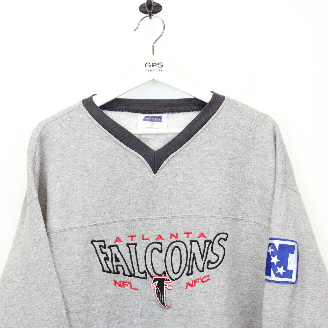 NFL 90s Atlanta FALCONS Sweatshirt Grey | Large
