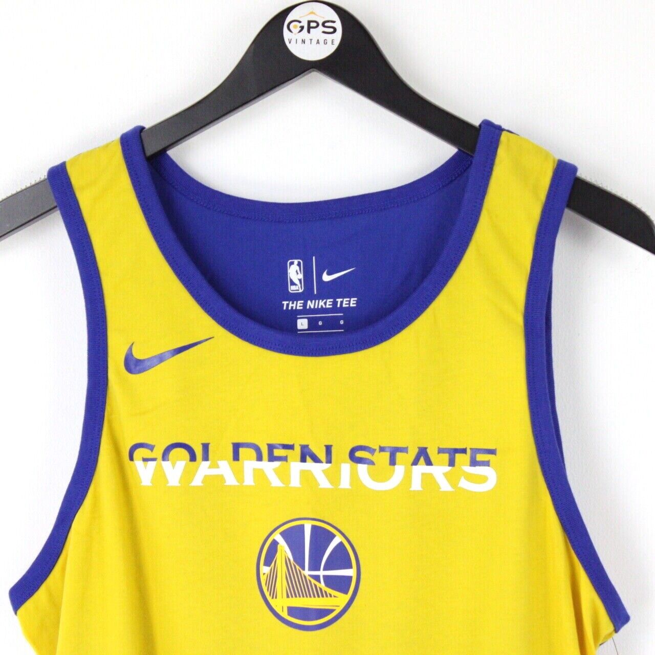NBA NIKE Golden State WARRIORS Vest T-Shirt Yellow | Large