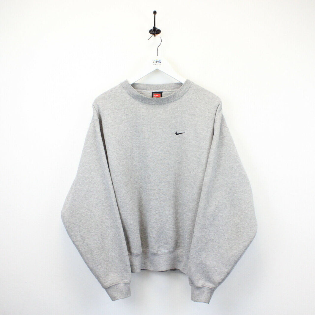 NIKE TEAM 90s Sweatshirt Grey | Large – GPS Vintage