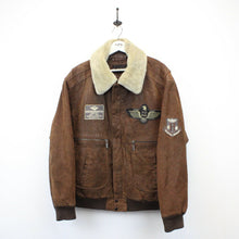 Load image into Gallery viewer, Leather Aviator Jacket Brown | Large
