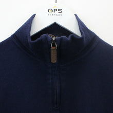 Load image into Gallery viewer, RALPH LAUREN 1/4 Zip Knit Sweatshirt Navy Blue | Small
