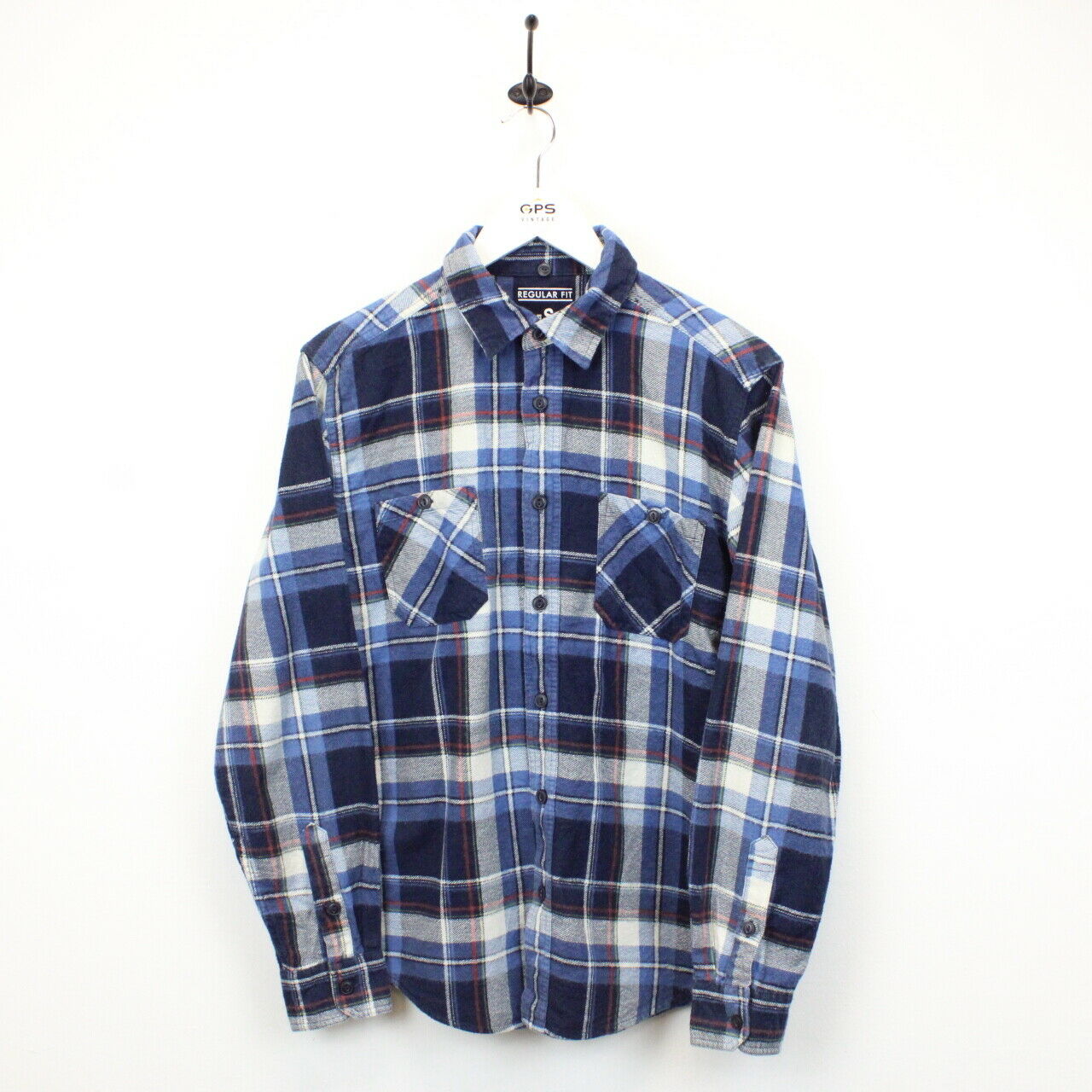 Flannel Plaid Shirt Blue | Small
