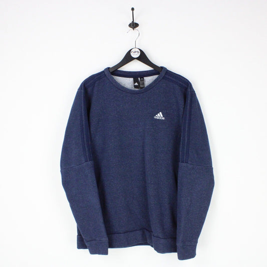 Mens ADIDAS Sweatshirt Navy Blue | Large