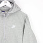 Vintage NIKE 1/4 Zip Hoodie Grey | Large