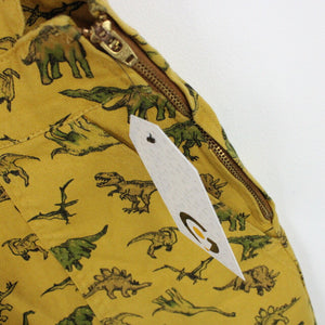 Womens Dinosaur Pinafore Dress Yellow | Medium