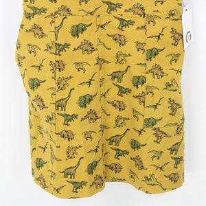 Womens Dinosaur Pinafore Dress Yellow | Medium