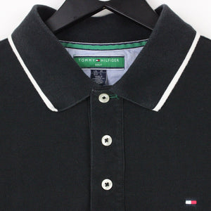 Mens TOMMY HILFIGER Polo Shirt Black | Medium