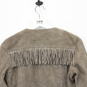 Womens MANGO Suede Jacket Beige | XS