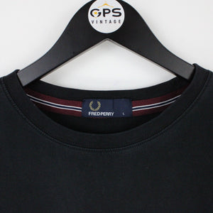 Mens FRED PERRY Ringer T-Shirt Black | Large