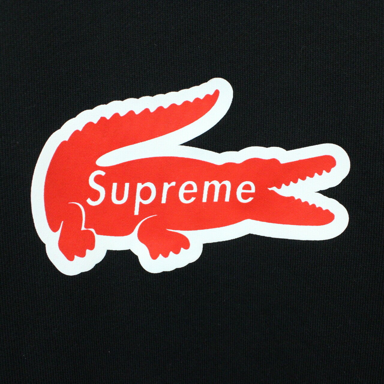SUPREME LACOSTE Sweatshirt Black | XL