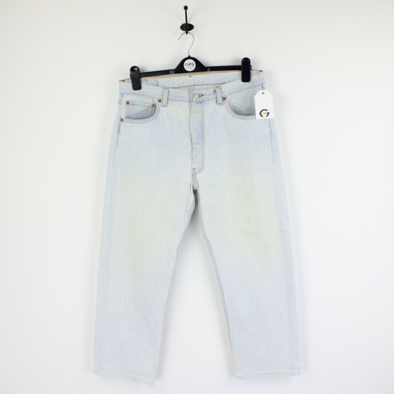 Mens 90s LEVIS 501 Jeans Light Blue | W35 L28
