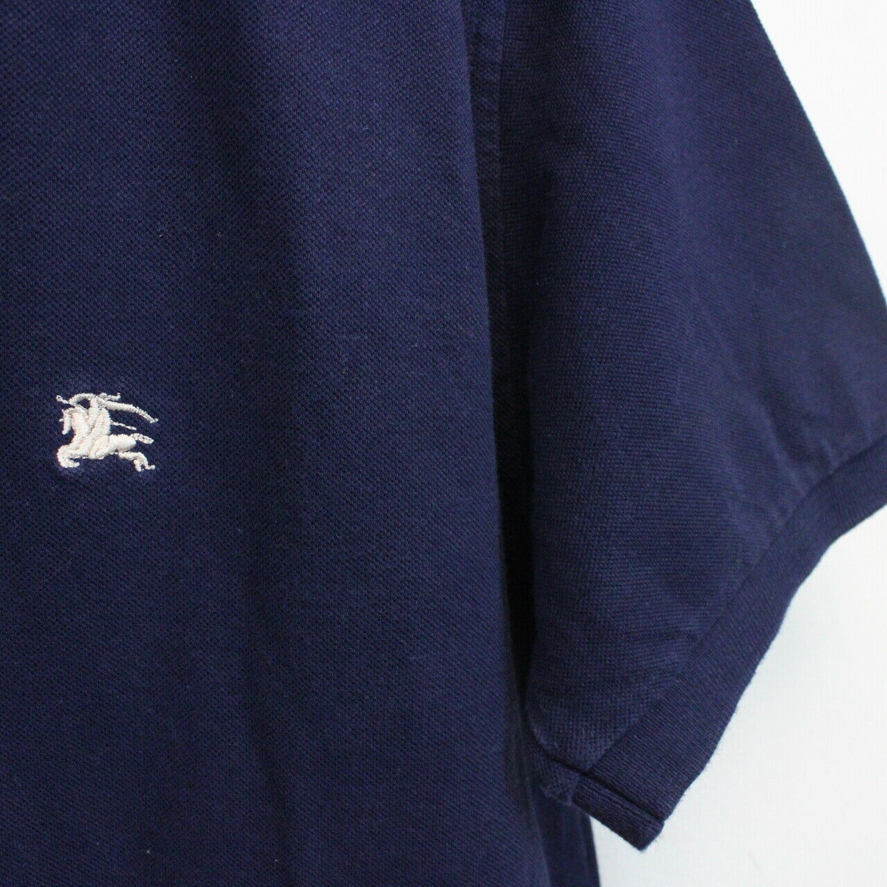 BURBERRY Polo Shirt Navy Blue | Large