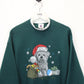 90s Christmas Sweatshirt Green | Medium