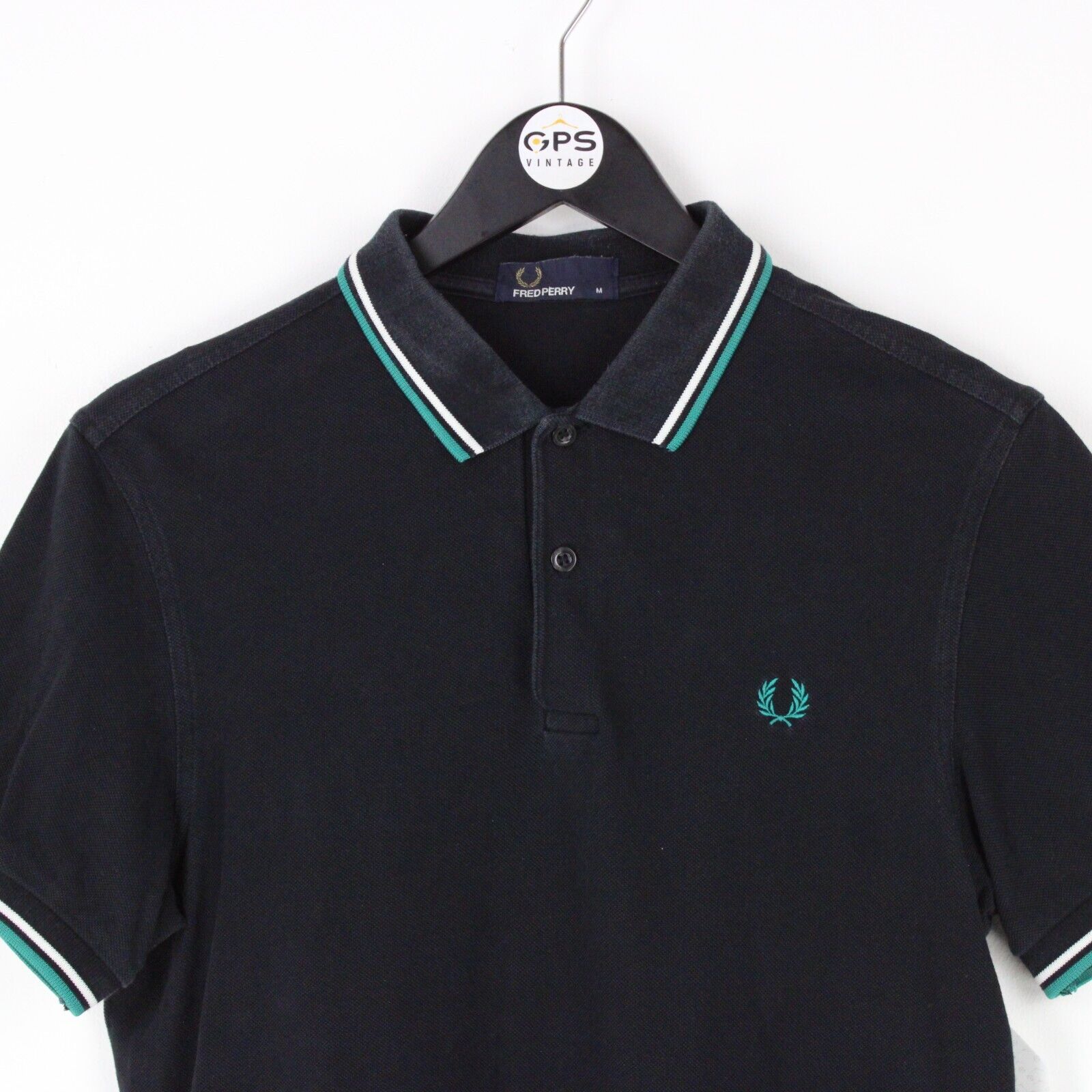 Mens FRED PERRY Polo Shirt Black | Medium