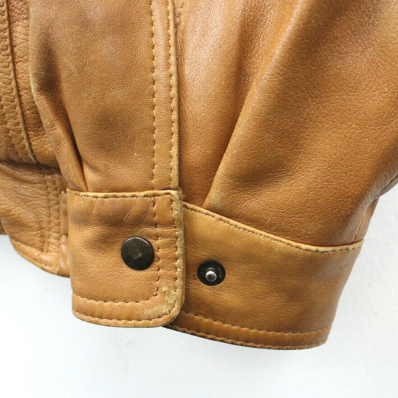 90s Leather Aviator Jacket Tan | XL