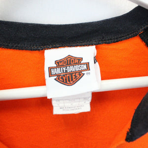 Womens HARLEY DAVIDSON 00s T-Shirt Orange | Medium