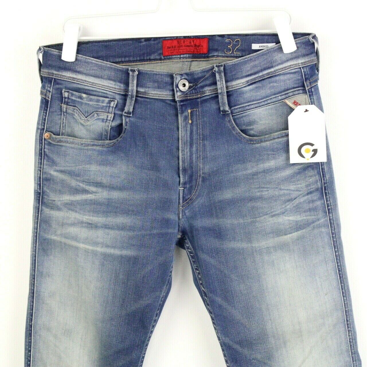 Mens REPLAY Anbass Jeans Blue | W32 L32