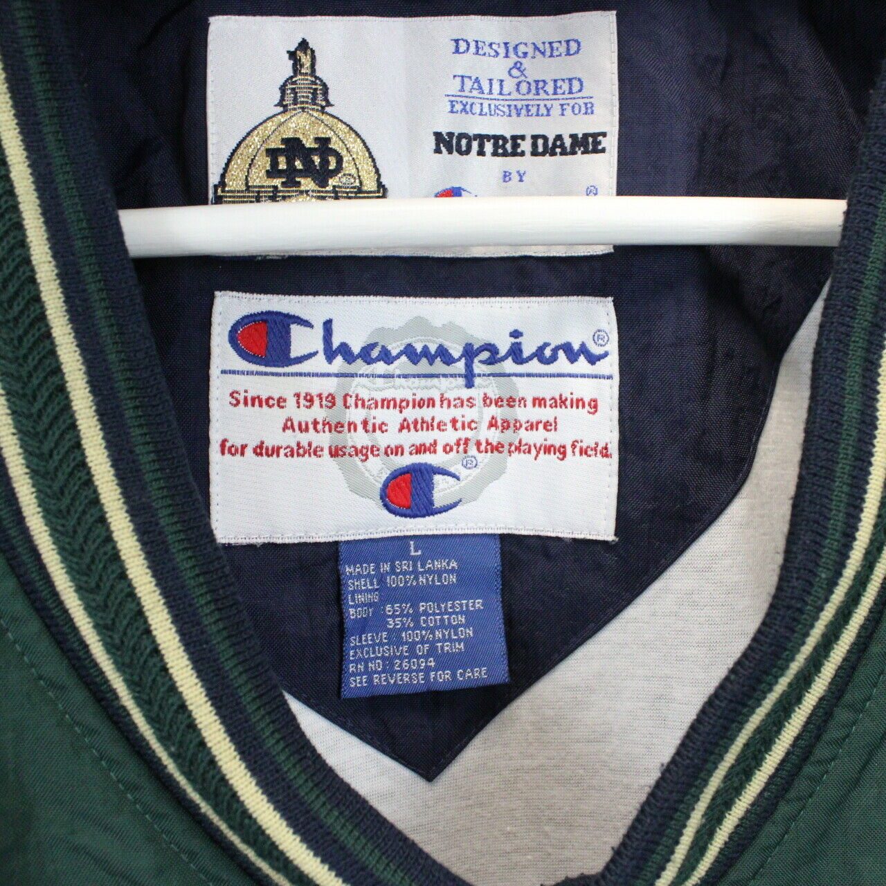 NCAA CHAMPION 00s NOTRE DAME Jacket Green | XL