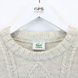 LACOSTE Knit Jumper Beige | Large