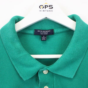 BURBERRY Polo Shirt Green | Large